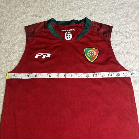 Força Portugal Game Tank Top Men’s XXS Fúttbol Soccer Jersey Red White Shirt - Picture 9 of 11
